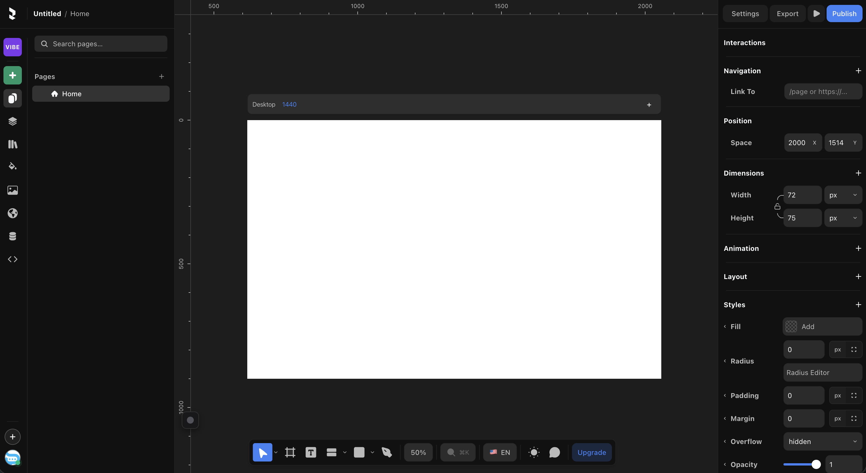 Visual canvas